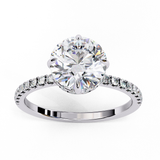 Hidden Halo 2.4 ct Round with Side Diamond Ring