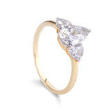 1ct Pear and Hearts on Side Ring
