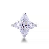 Marquise and Side Heart Diamond Ring
