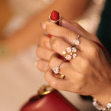 PINK + White Diamonds Stack Ring