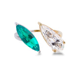 Extra Long Pear and Marquise Ring