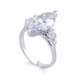Marquise and Side Heart Diamond Ring