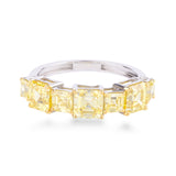 Yellow Up & Down Asscher Ring