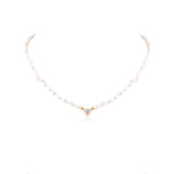 1.00 Ct Heart Diamond With White Pearl Necklace / Bracelet