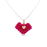 50 Pointer Heart and Ruby Heart Pendant