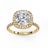 Halo 1.80 ct Cushion with Side  Diamond Ring