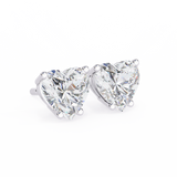 2.40 TCW Heart Diamond Studs