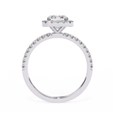 Halo 1.8 ct Radiant with Side Diamond Ring