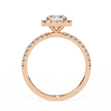Halo 2.70 ct Emerald with Side Diamond Ring