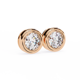 Bezel set Round Diamond Studs