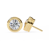 Bezel set Round Diamond Studs