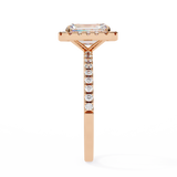 Halo 1.8 ct Radiant with Side Diamond Ring