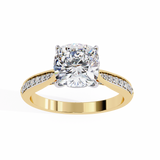 1.8 ct Cushion with Side Diamond Ring