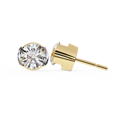 Half Bezel Round Diamond Studs