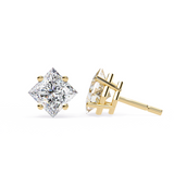 2.40 TCW Princess Diamond Studs