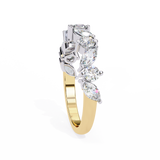 Marquise Round Half Eternity Band