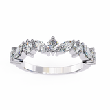 Marquise Round Half Eternity Band