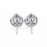 Pear Halo Studs