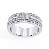 Luxe Geometric T Pave Band