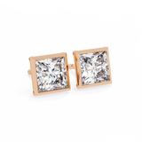 Princess Bezel Set Studs