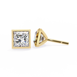 Princess Bezel Set Studs
