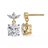 Round, Marquise Dangles Earrings