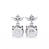 Round, Marquise Dangles Earrings