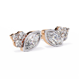 Marquise Bezel and Round Diamond Earring