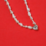 1.00 Ct Heart Bezel White Necklace / Bracelet