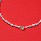 1.00 Ct Heart Bezel White Necklace / Bracelet