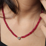 1 Ct Heart Bezel Set Necklace / Bracelet