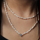 50 Pointers White Double Layered Necklace