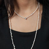 50 Pointers White Double Layered Necklace