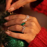 Extra Long Pear and Marquise Ring