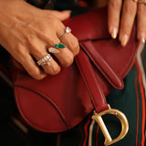 Extra Long Pear and Marquise Ring