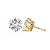 6 Prong Setting Round Diamond Studs