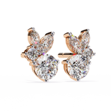 Round and Marquise Cluster Studs