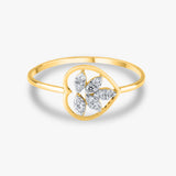 Gold Floral Heart Ring 