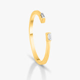 Modern Baguette Open Ring