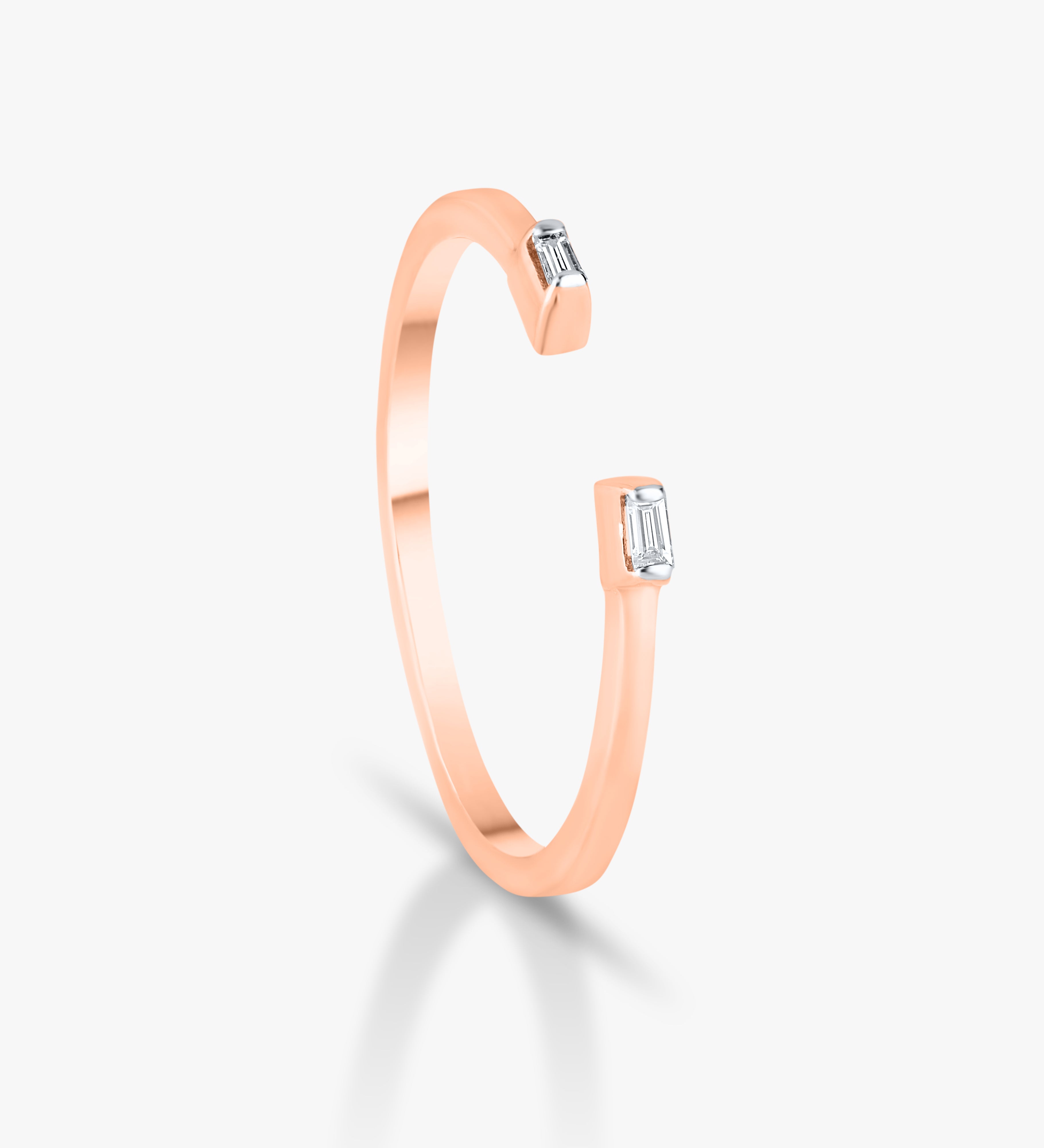 Modern Baguette Open Ring