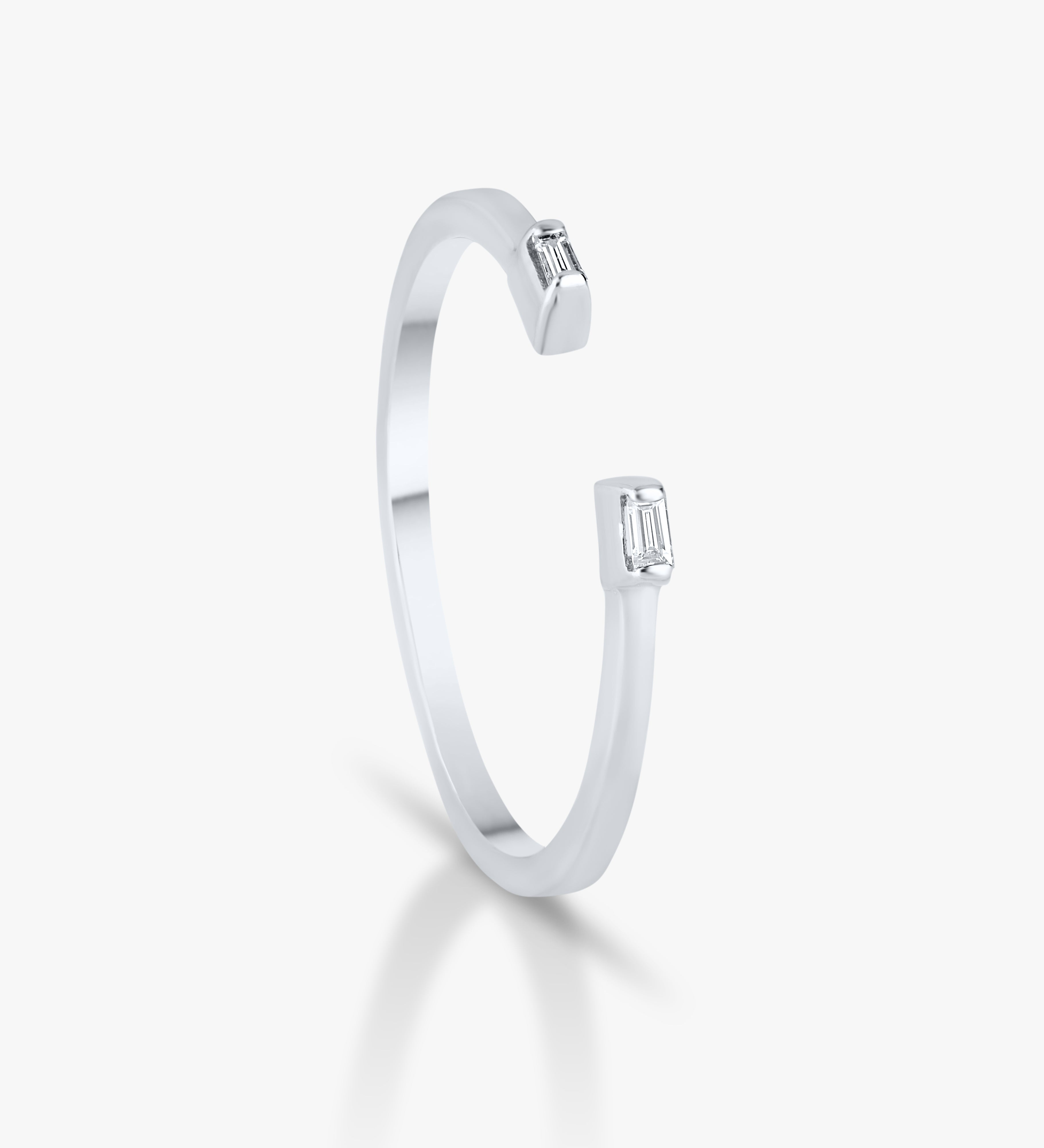 Modern Baguette Open Ring