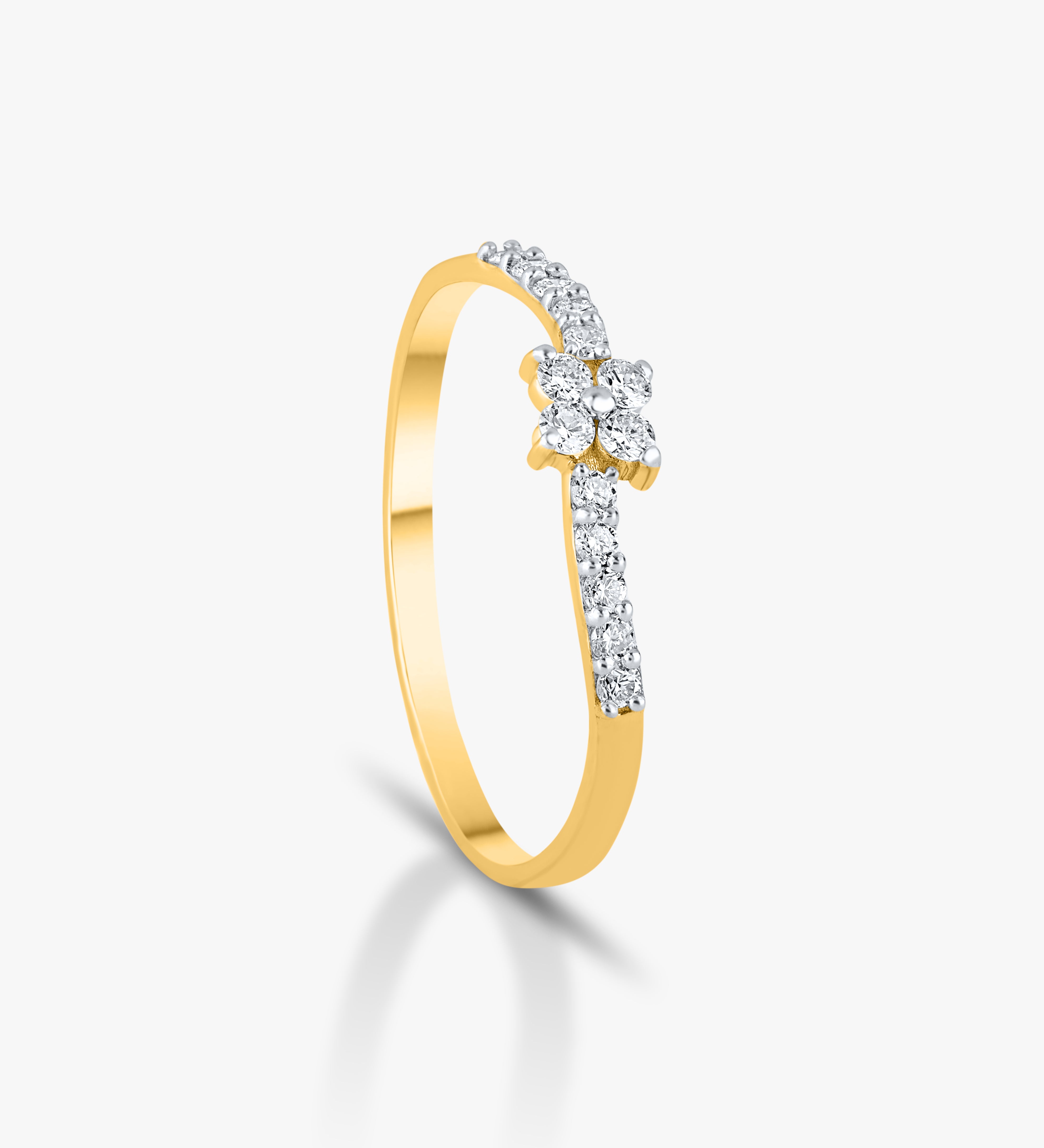  Floral Cluster Gold Ring