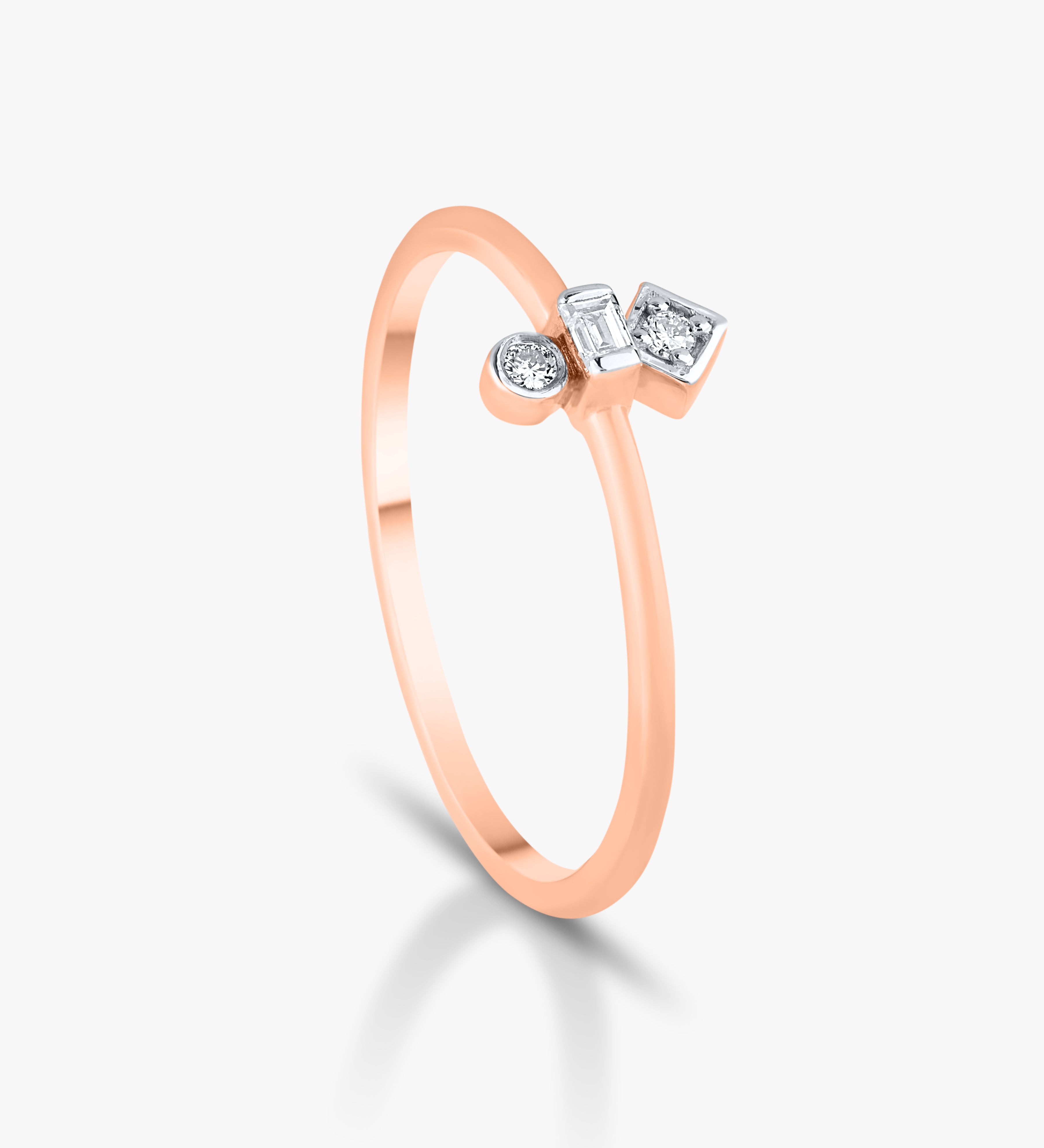 Trio Charm Geometric Ring