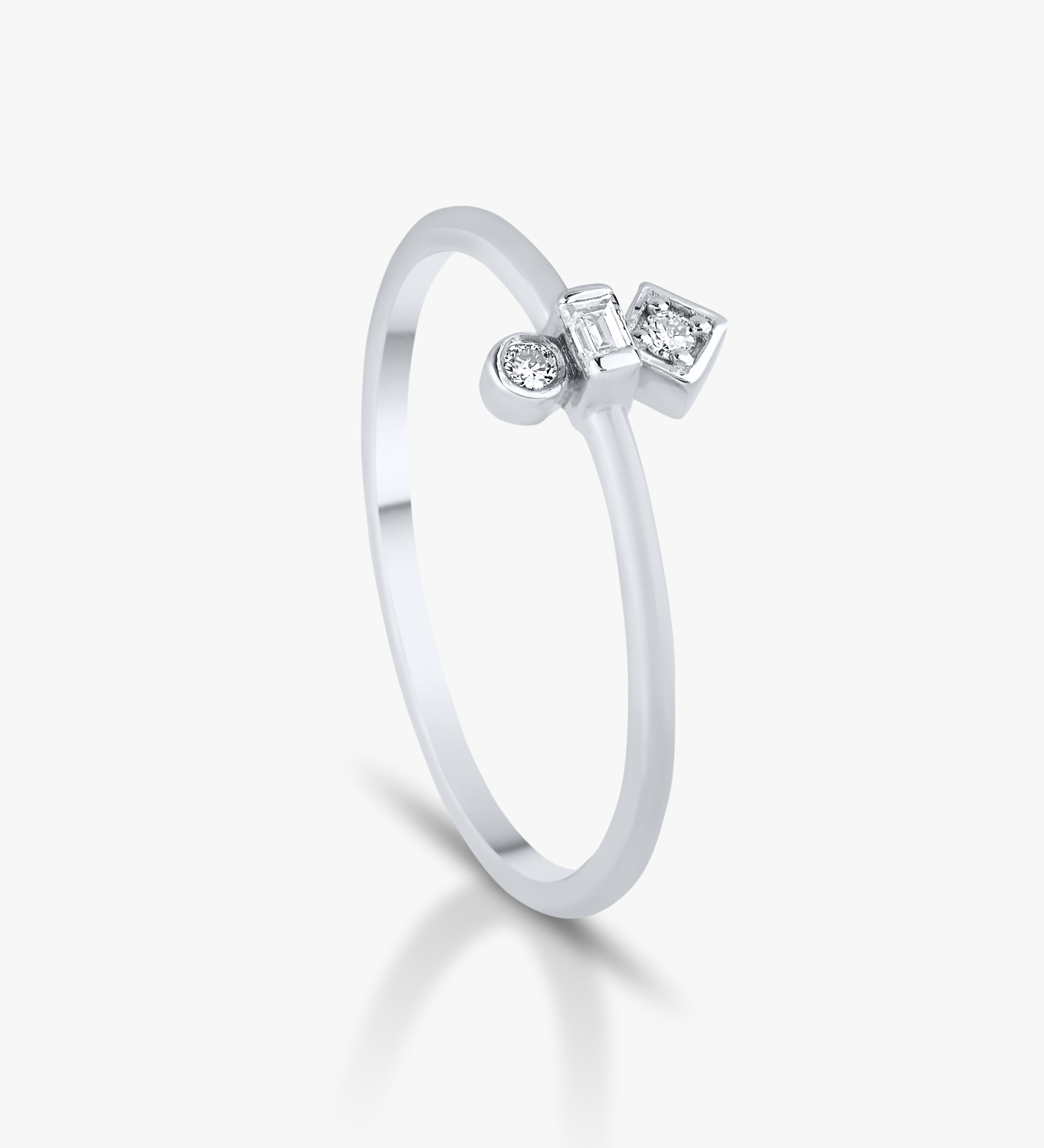 Trio Charm Geometric Ring