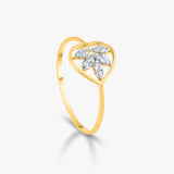 Gold Floral Heart Ring 