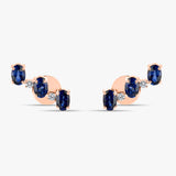 3blue oval earring