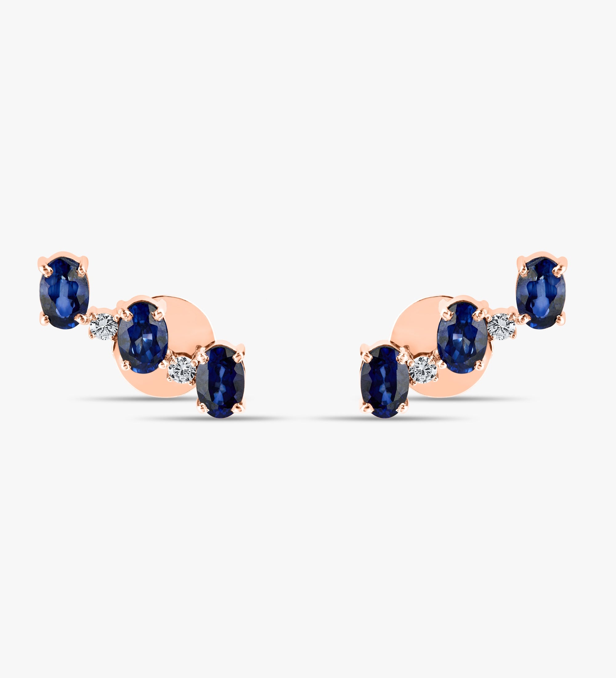 3blue oval earring