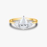 1ct Pear and Hearts on Side Ring