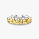 Yellow Up & Down Asscher Ring