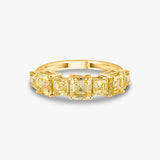 Yellow Up & Down Asscher Ring